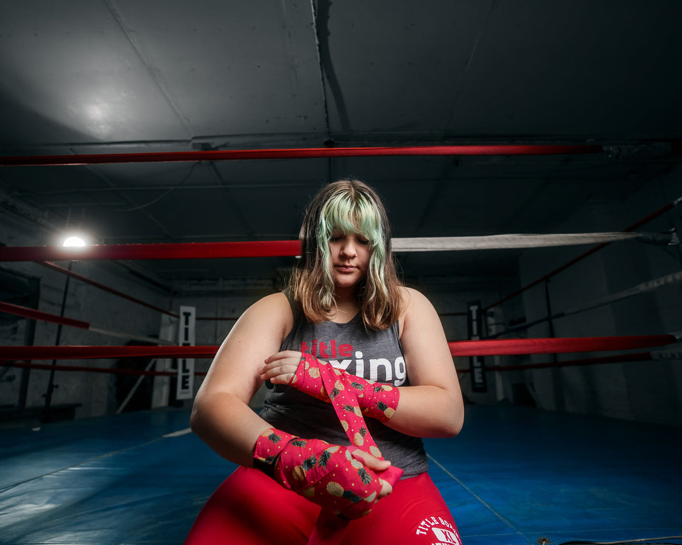 variant:Pineapple::TITLE Boxing Print Hand Wraps 180"