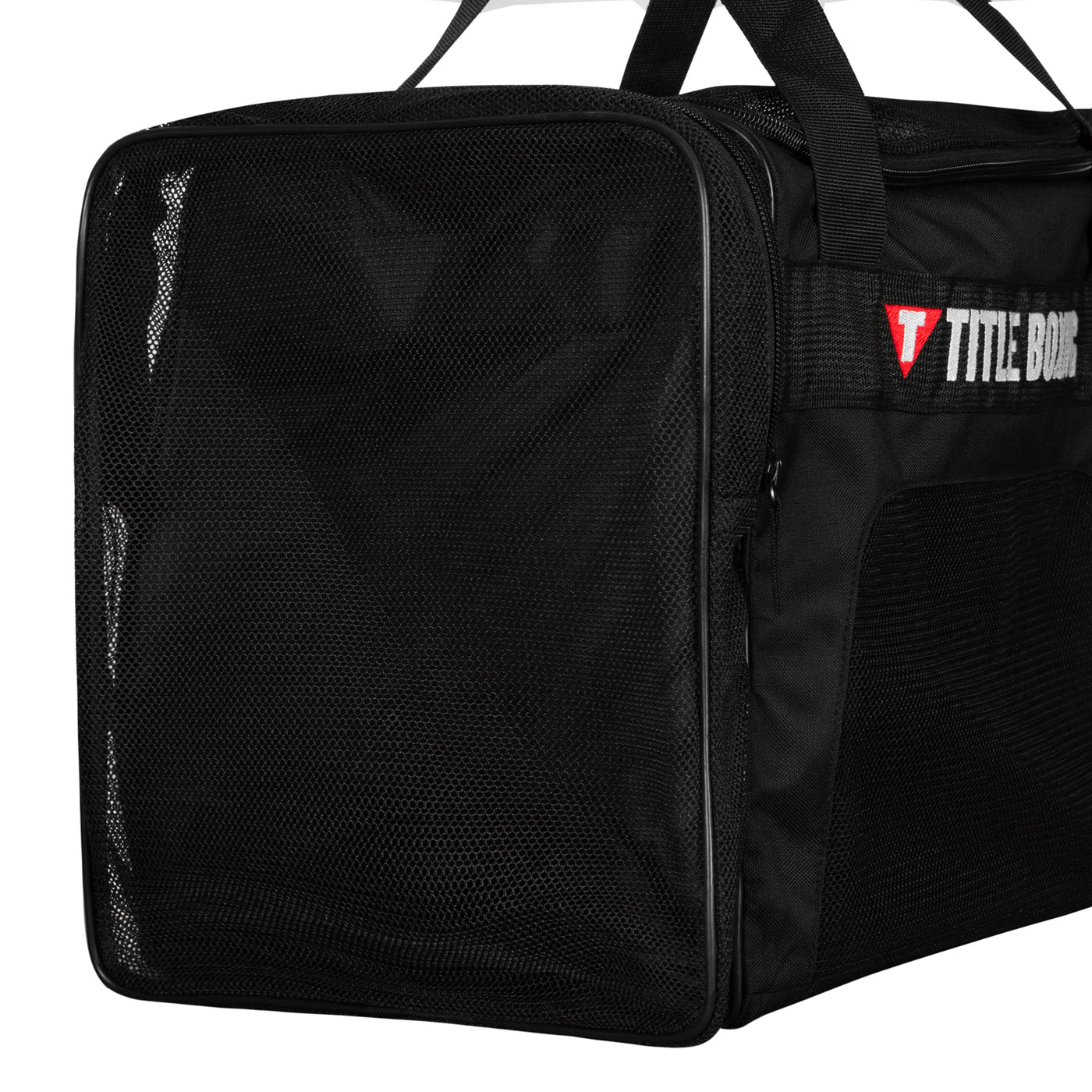 variant:lifestyle::TITLE Boxing Ventilated Sport Bag mesh side closeup view