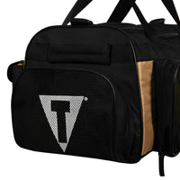 variant:black/beige::TITLE Boxing Active Duffle Bag mesh side pocket 