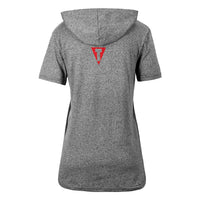 variant:Grey::TITLE Boxing Women's Vintage Short Sleeve Hooded Tee