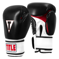 variant:Black/White/Red::side view of black boxing bag gloves