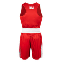variant:red/white::TITLE Boxing Performance Aerovent Amateur Boxing Set 3.0 back view full set