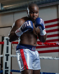 variant:red/white/blue::TITLE Boxing Professional Traditional Cut Trunk boxing stance