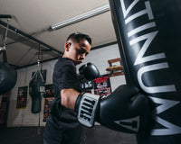 variant:Black/White::TITLE Premier Leather Super Bag Gloves 2.0  jab bag