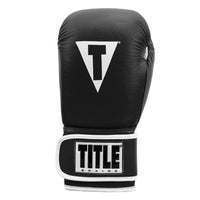 variant:Black/White::TITLE Boxing Pro Style Leather Training Gloves 3.0 front view