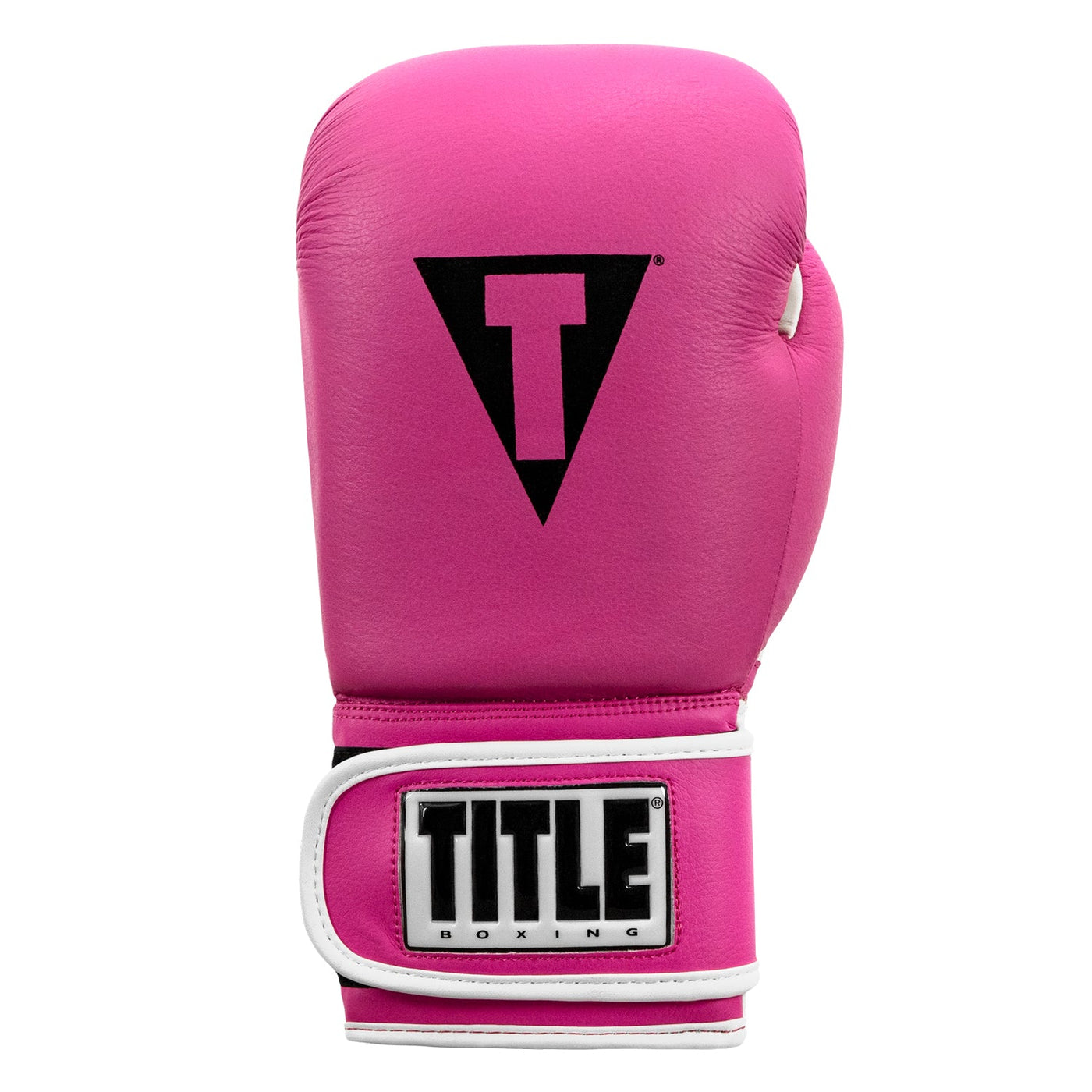 variant:Hot Pink/White::TITLE Boxing Pro Style Leather Training Gloves 3.0 front view