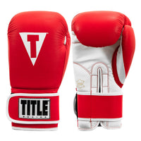 color:Red/White::TITLE Boxing Pro Style Leather Training Gloves 3.0 main view