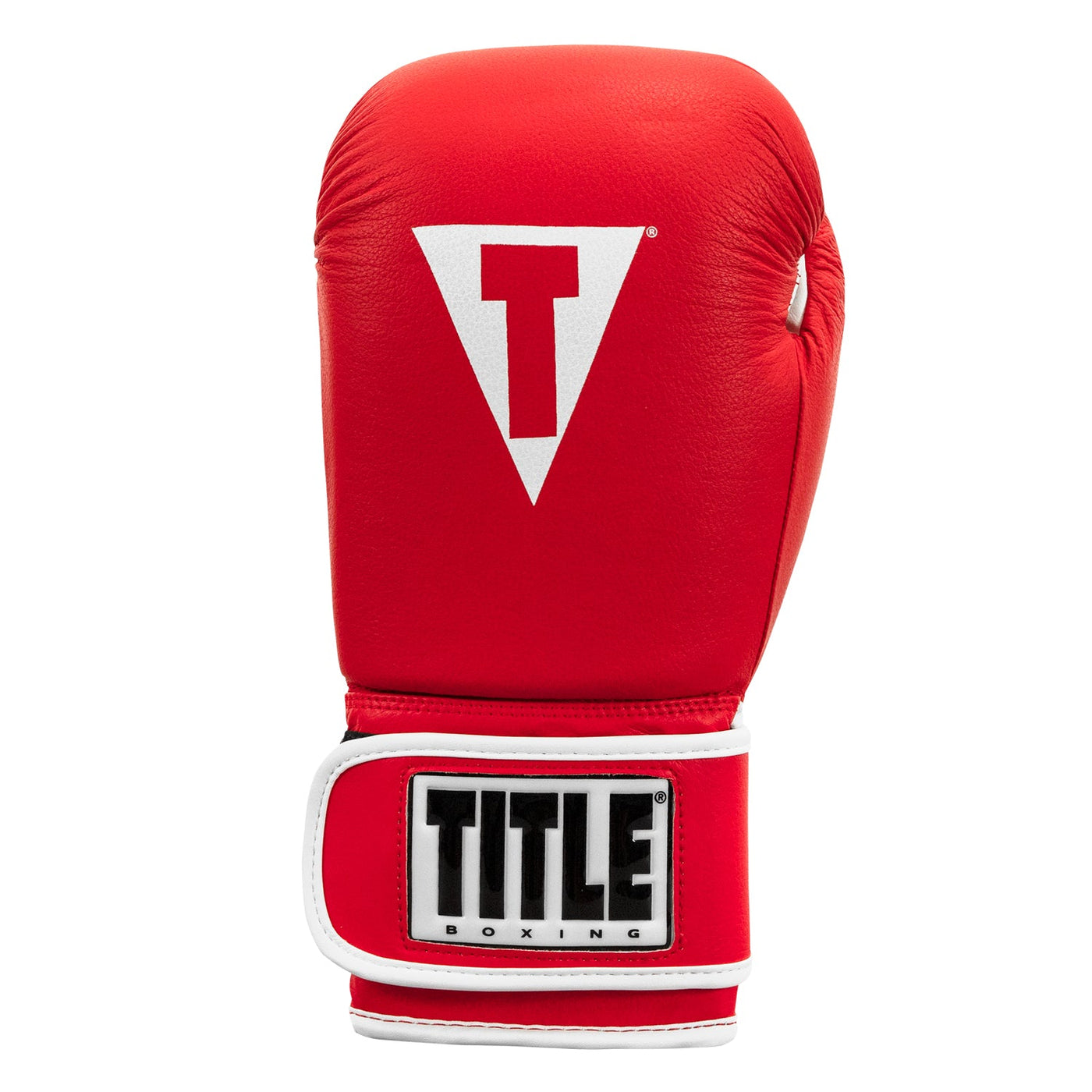 variant:Red/White::TITLE Boxing Pro Style Leather Training Gloves 3.0 front view