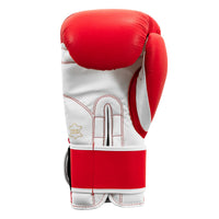 variant:Red/White::TITLE Boxing Pro Style Leather Training Gloves 3.0 side view inside view