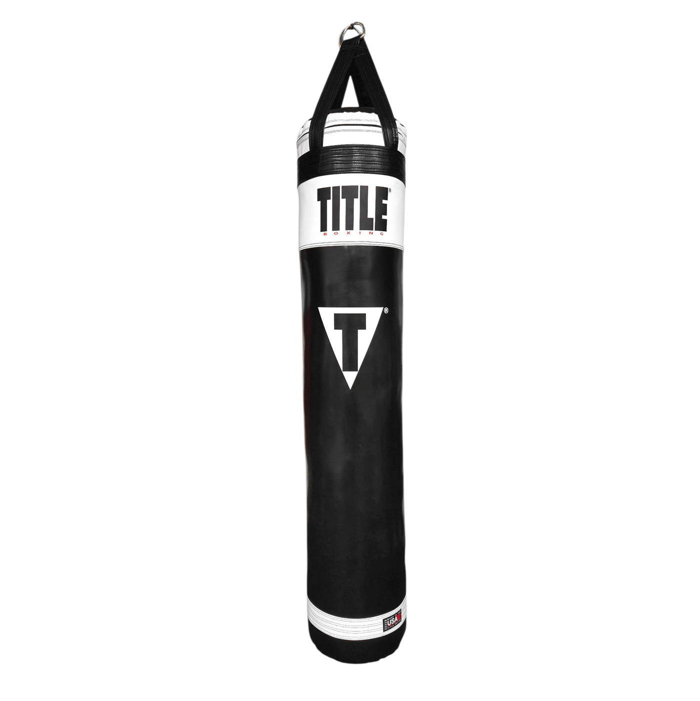 color:Black/White::TITLE Boxing Made in the USA 135lb Thai Heavy Bag main view