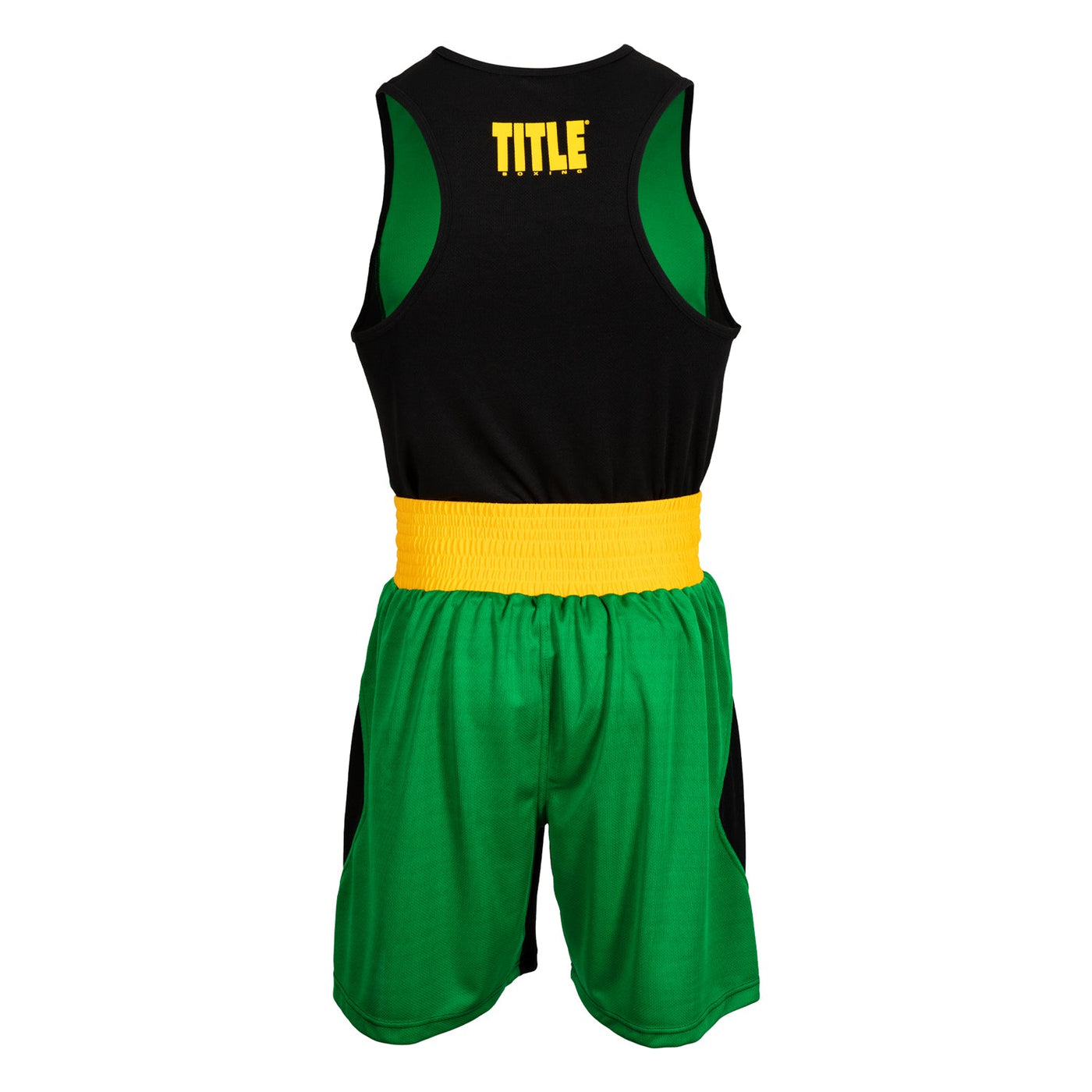 variant:black/green::WBC by TITLE Boxing Amateur Competition Outfit back view