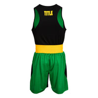 variant:black/green::WBC by TITLE Boxing Amateur Competition Outfit back view