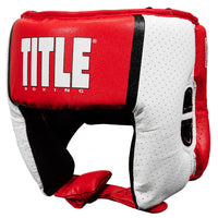 color:red::TITLE Boxing Aerovent Elite USA Boxing Competition Headgear – Open Face main view