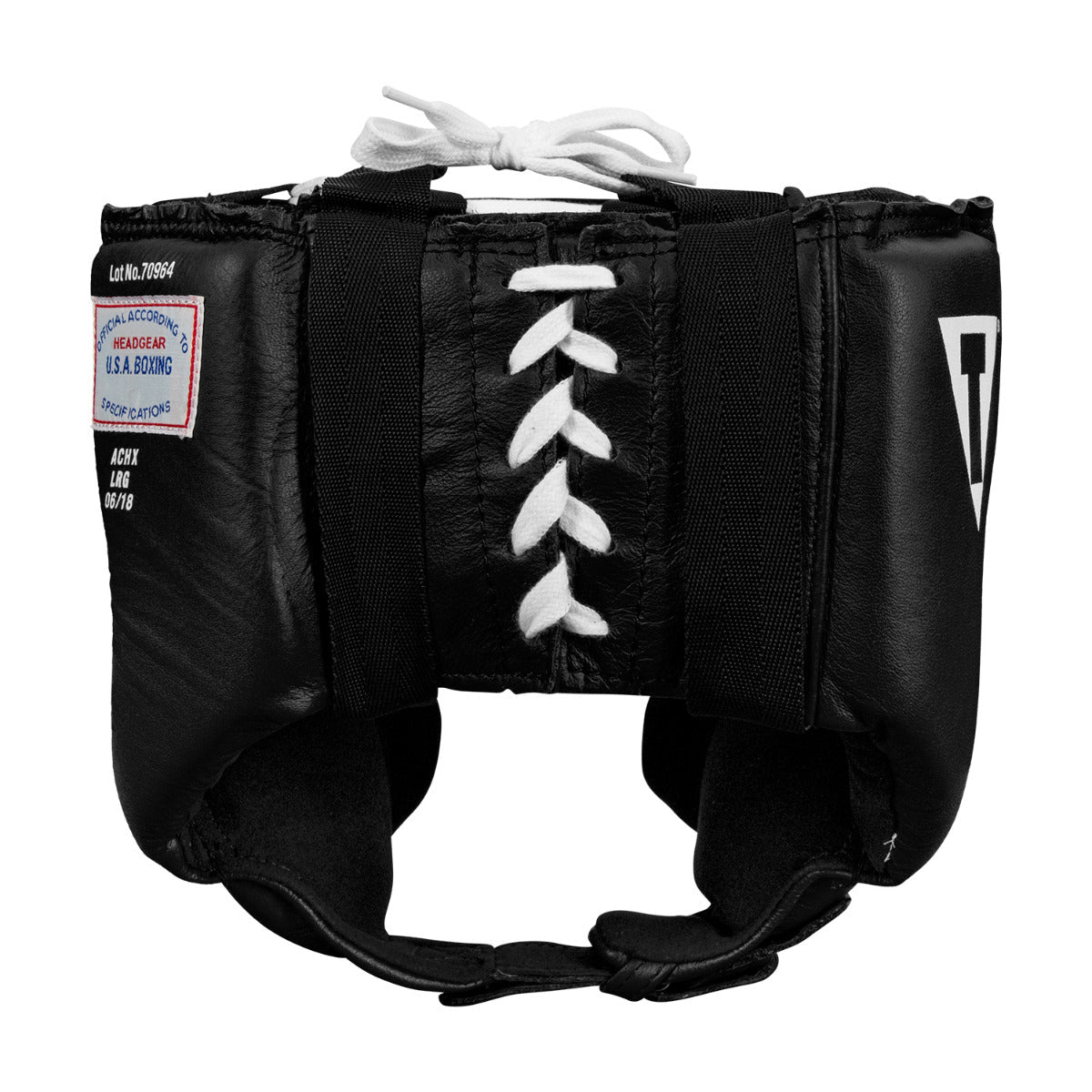 variant:black::TITLE Boxing USA Boxing Competition Headgear - With Cheeks back view