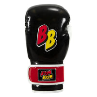 variant:Black/White/Red::BOOM BOOM Boxing Silencer Youth Bag Gloves front view