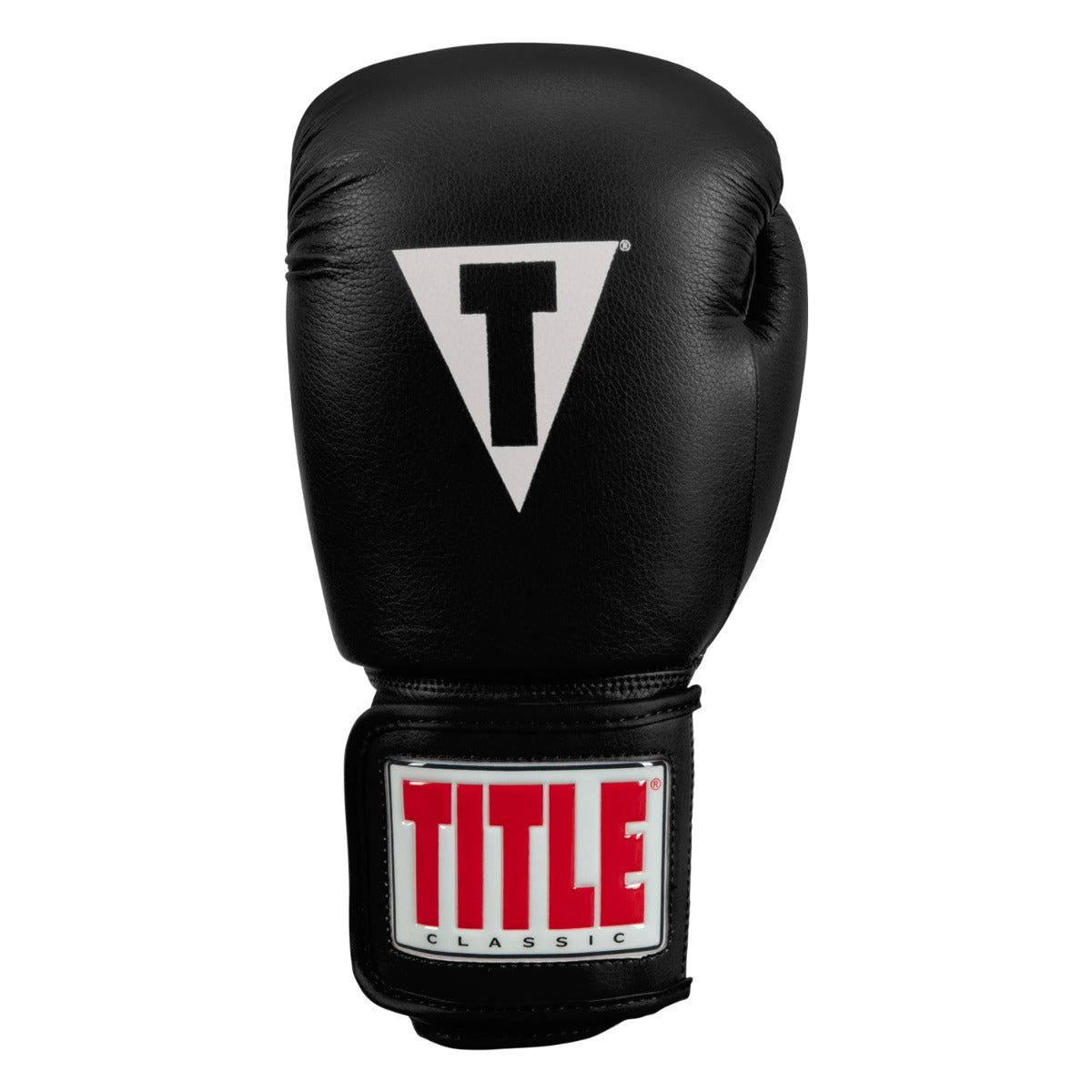 variant:black::TITLE Classic Leather Elastic Training Gloves front  view