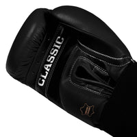 variant:black::TITLE Classic Leather Elastic Training Gloves palm view