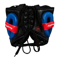 variant:black::Fighting Leather Sparring Headgear back view