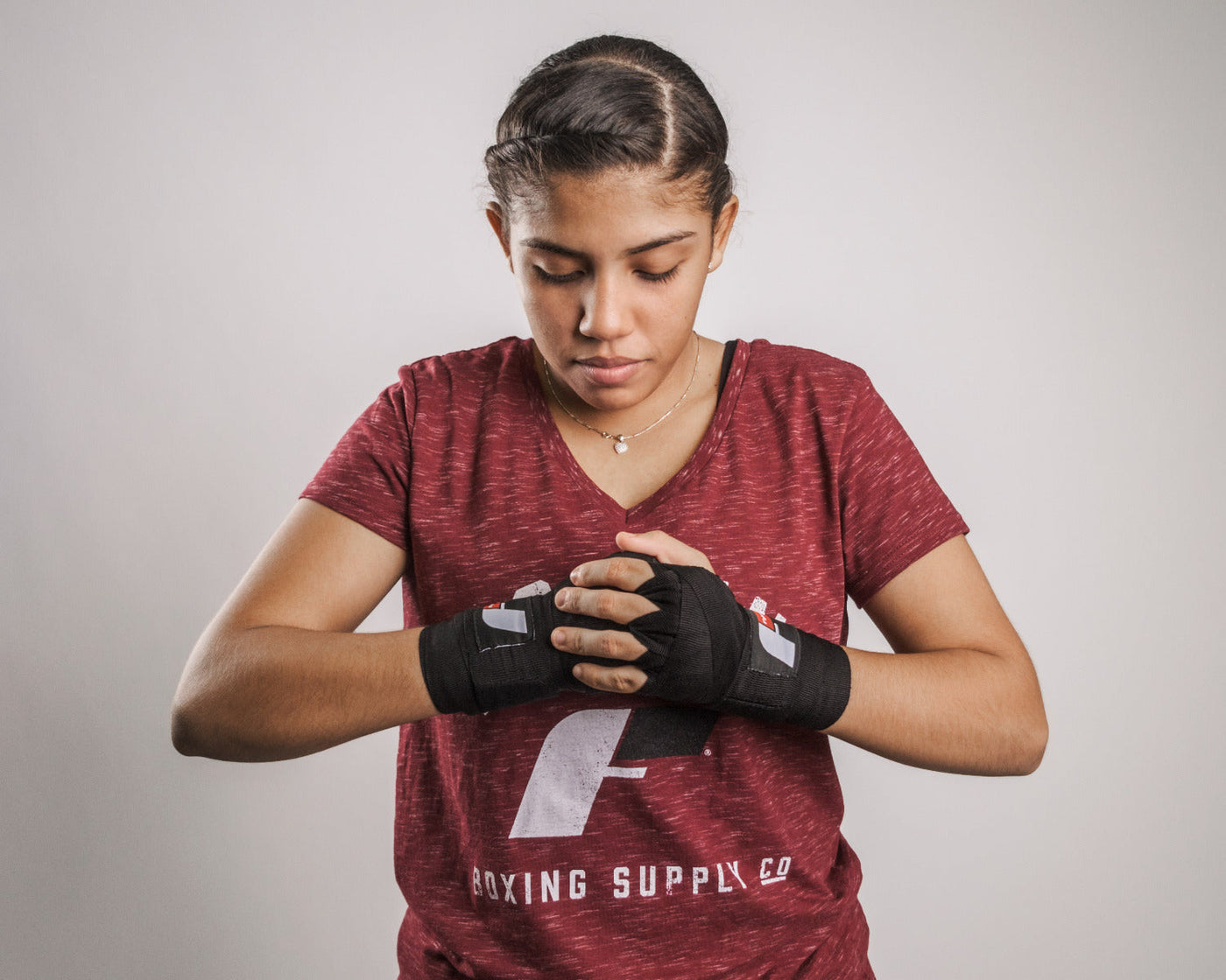 variant:Black::Fighting Semi-Elastic 180" Hand Wraps