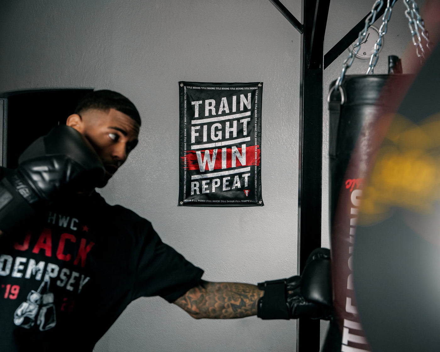 TITLE Boxing Train Fight Win Repeat Banner