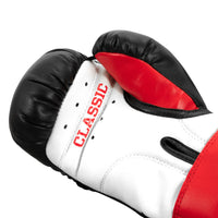 variant:black/white/red::TITLE Classic Kid & Youth Boxing Gloves 2.0 palm view closeup