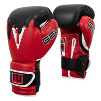 variant:Red/Black/White::TITLE Boxing Gel Lava Leather Series Training Gloves side view