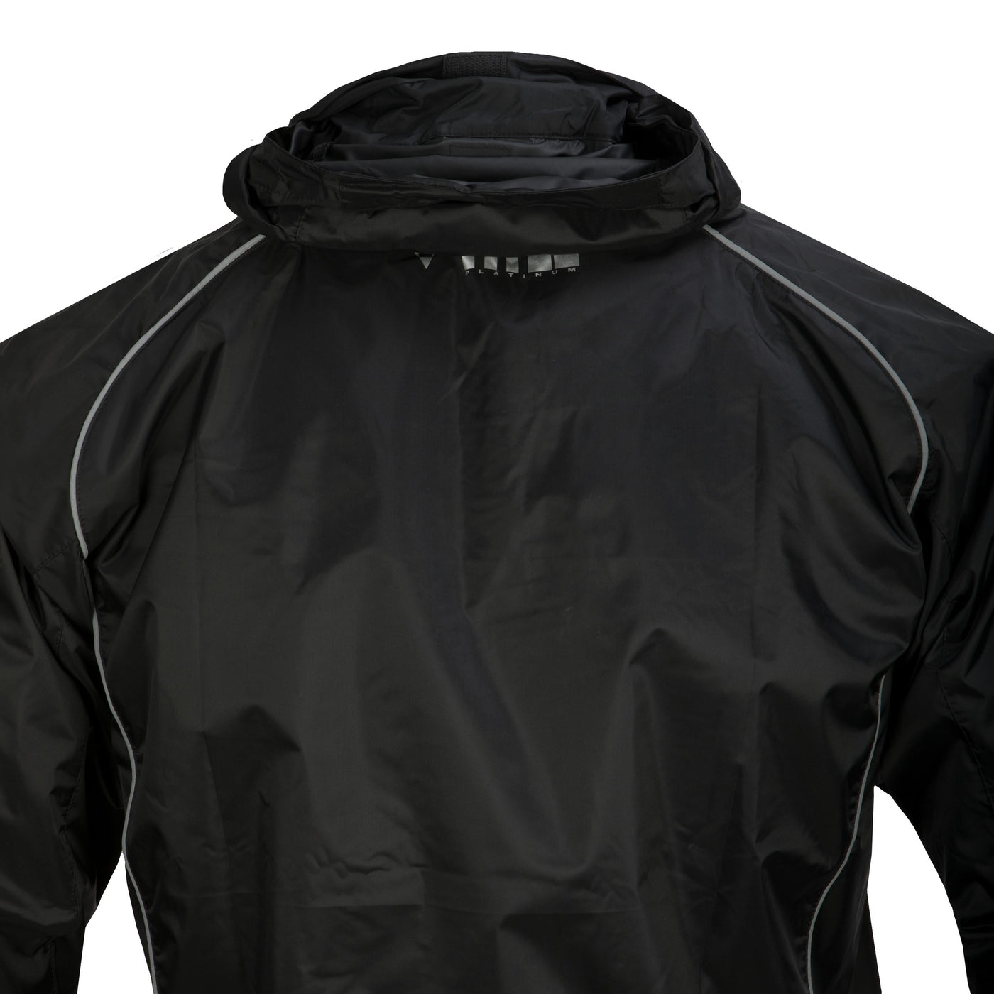 variant:lifestyle::TITLE Platinum Prevail Rubberized Sauna Suit main view back view hood down
