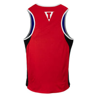 variant:red/blue::TITLE Boxing Stinger Reversible Amateur Boxing Set back view red