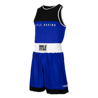 variant:lifestyle::TITLE Boxing Border Reversible Amateur Competition Set main view blue