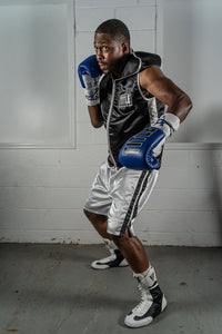 variant:White/Black::TITLE Boxing Speed-Flex Encore High-Top Shoes man posing 