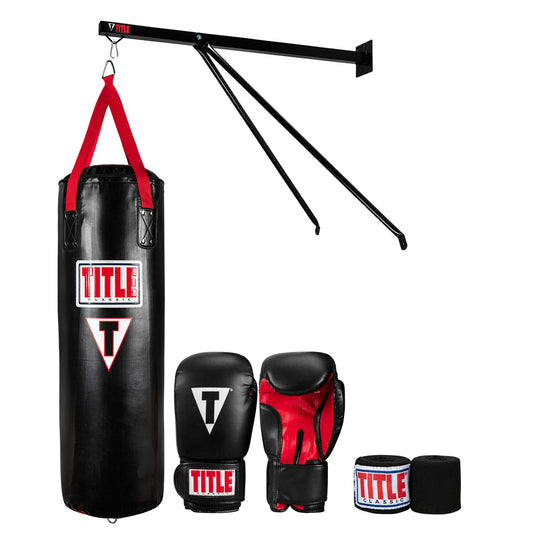TITLE Classic Boxing Glove & Bag Bundle