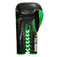variant:Black/Green::WBC by TITLE Boxing Sparring Gloves back view