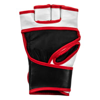variant:Black/White/Red::TITLE MMA Conflict Pro Fight Gloves back view