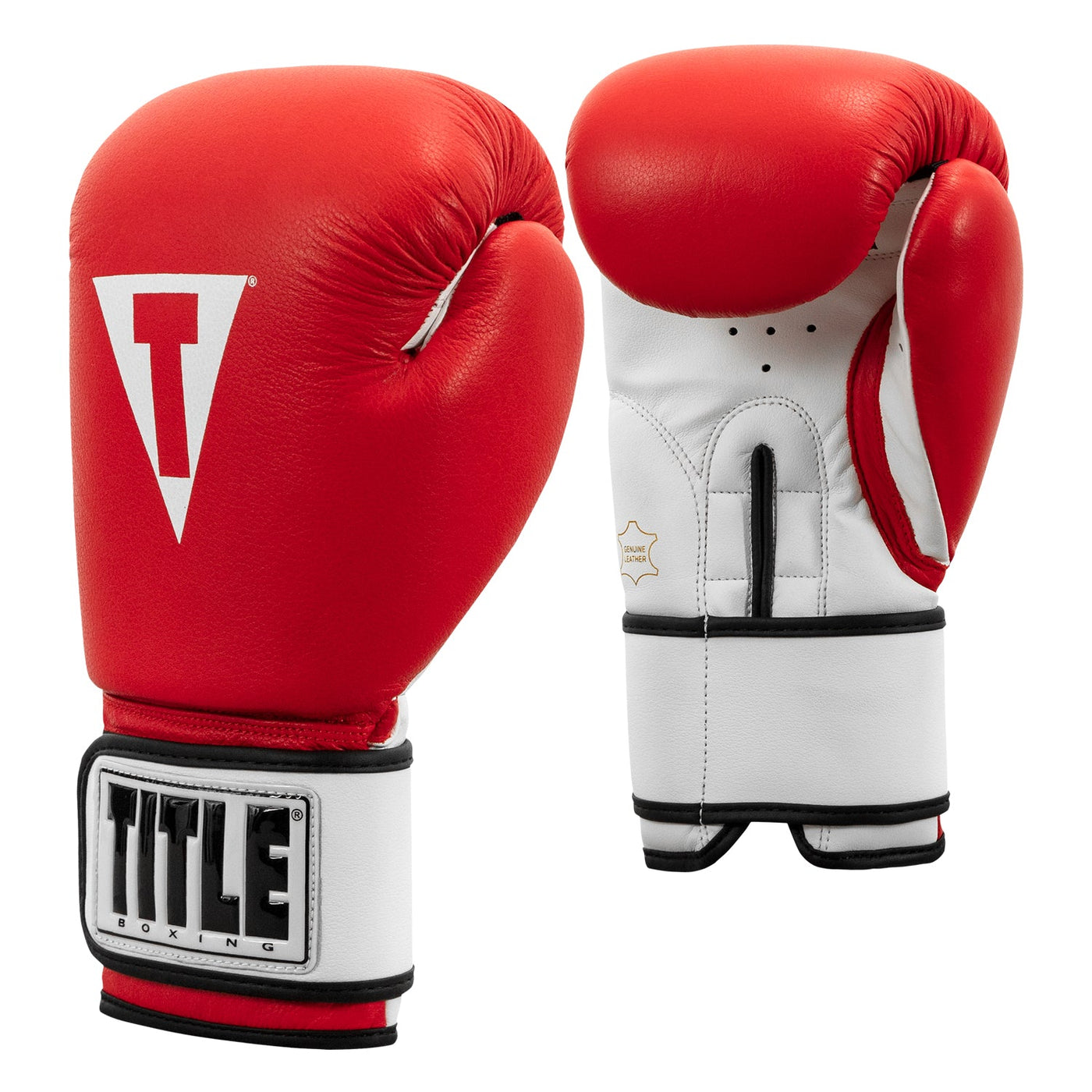 variant:Red/White::TITLE Premier Leather Super Bag Gloves 2.0 side view